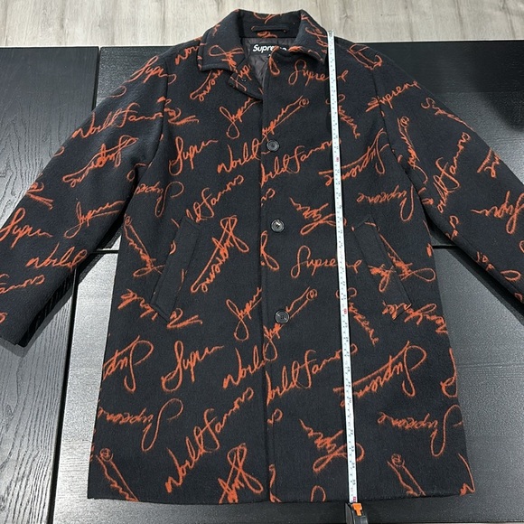 Supreme Script Logos Wool Overcoat - M - Picture 11 of 12